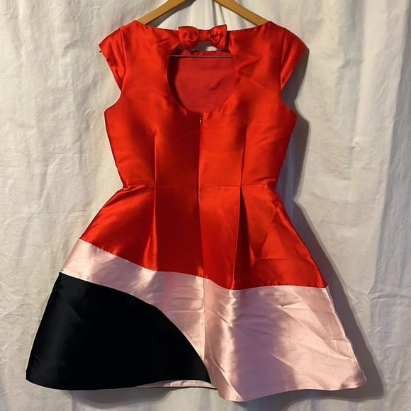Kate Spade Do Wonder Fit and Flare Colorblock Cap Sleeve Keyhole Back Dress - Picture 4 of 11